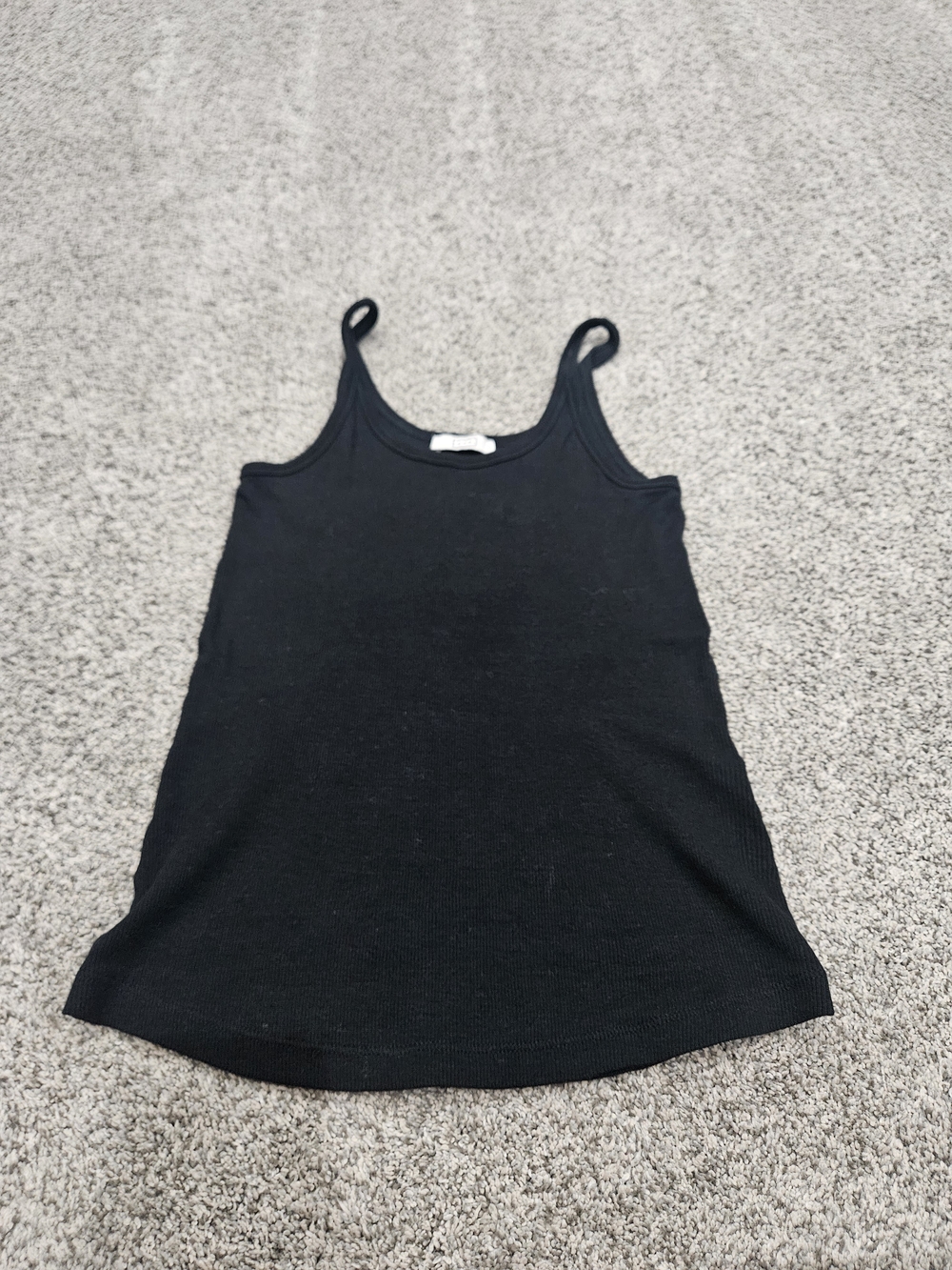 AYR Black Slim Ribbed Tank